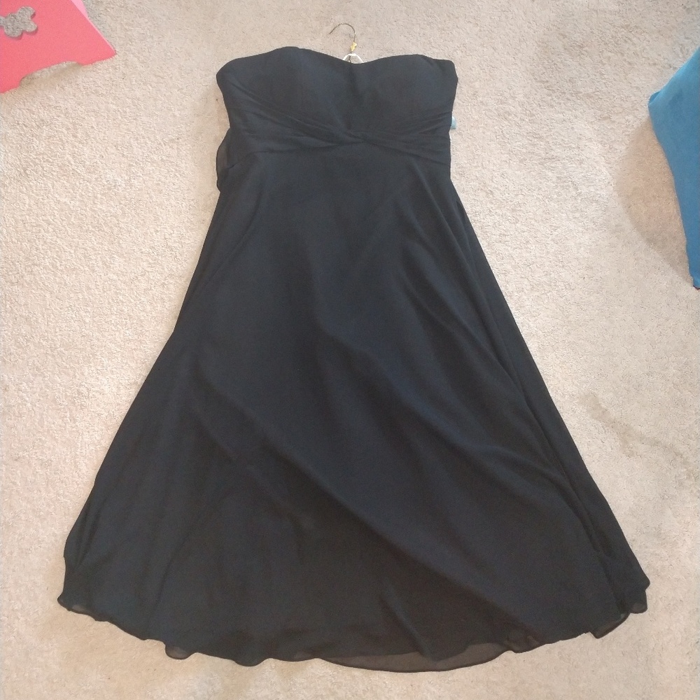 Black strapless gown